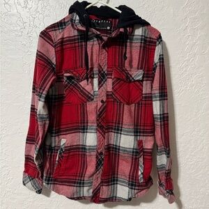 Empyre Red and Black Plaid Hoodie